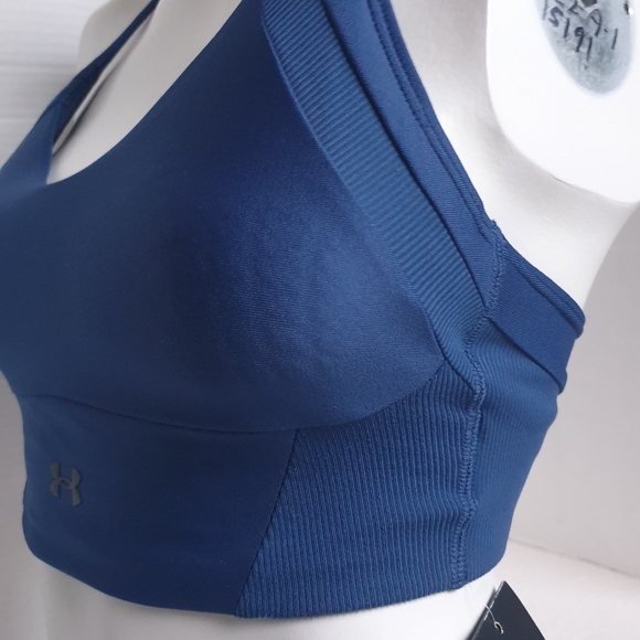 Under Armour Wm's UA Indigo Blue Infinity Medium Impact Racerback Sports Bra SM - Picture 4 of 16